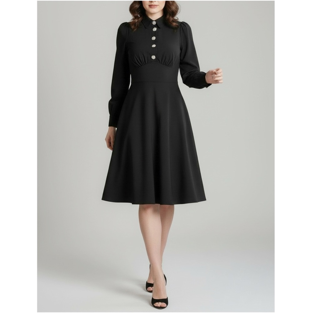 HELL BUNNY Mia Retro Style Dress, Black, Medium